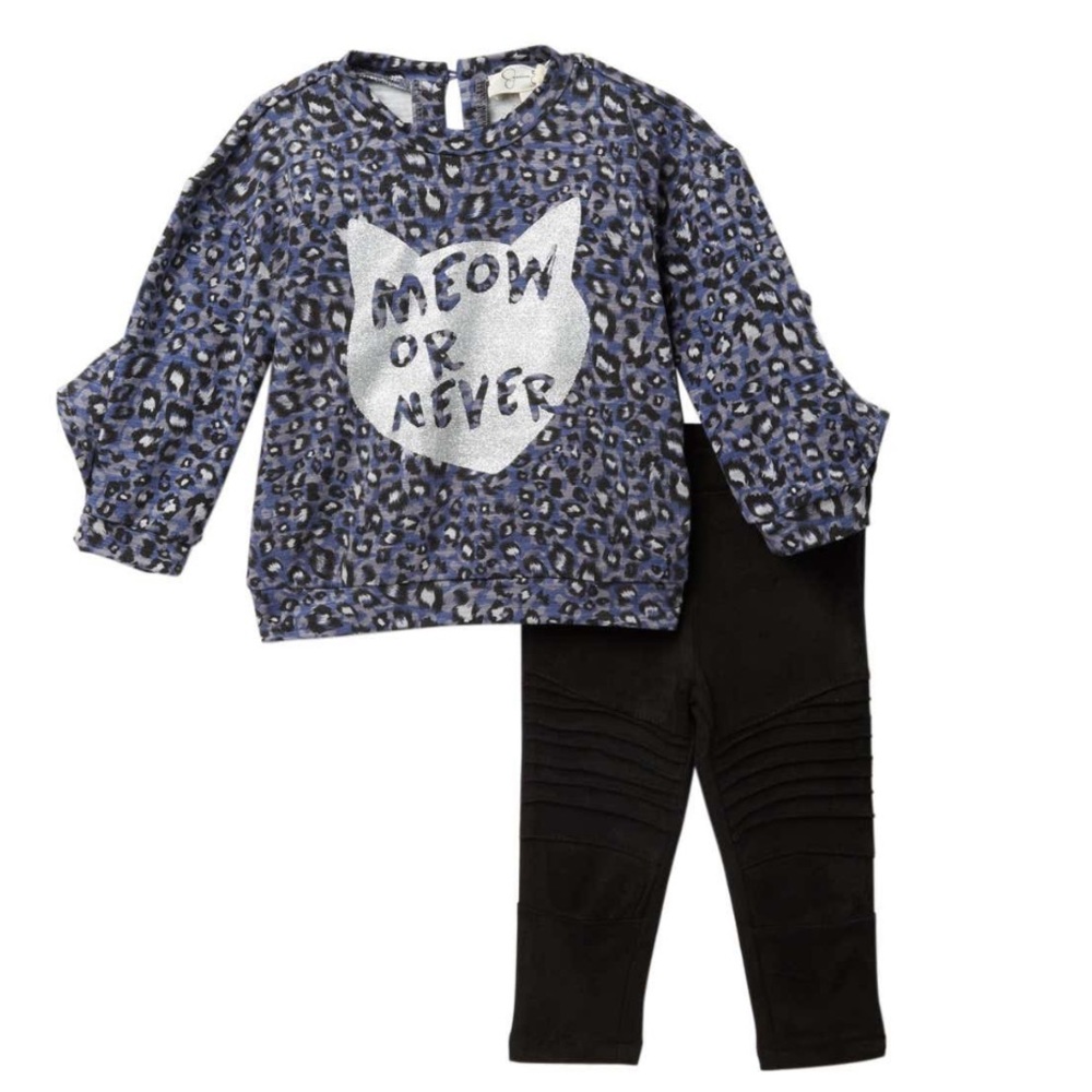 Jessica Simpson Kitty Top & Leggings Set 12m NWT